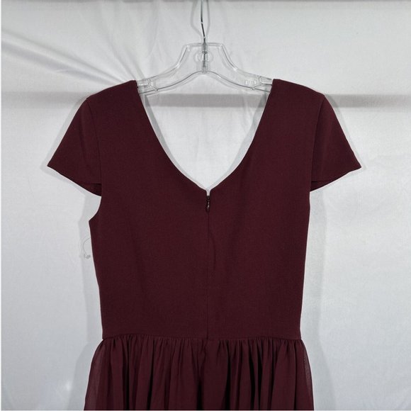 NEW Dress the Population [ XXS ] Corey Chiffon Fit‎ & Flare Dress Garnet #Q416 - Picture 8 of 12